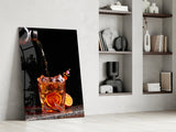Elegant Cocktail Splash Glass Wall Art