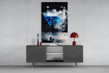 Mystic Blue Smoke Martini Glass Wall Art