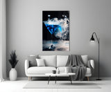 Mystic Blue Smoke Martini Glass Wall Art