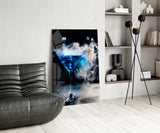 Mystic Blue Smoke Martini Glass Wall Art