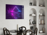 Neon Triangle Over Mountain Glass Wall Art