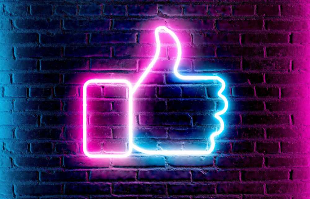 Like Button Glass Wall Art