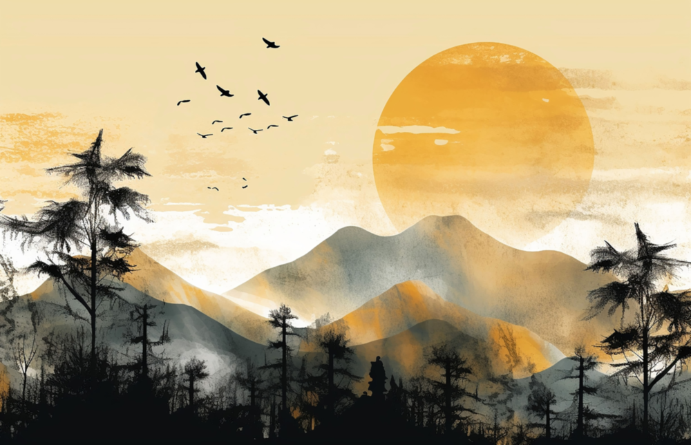 Nature View Glass Wall Art