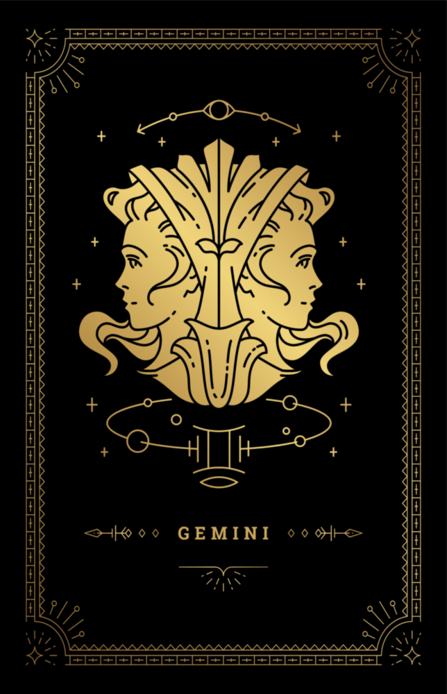 Gemini Zodiac Sign Glass Wall Art