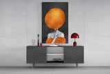 Eclipse Moon Face Glass Wall Art