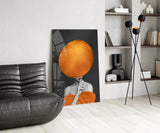 Eclipse Moon Face Glass Wall Art