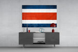 Flag of Costa Rica Glass Wall Art.