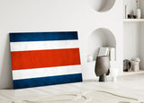 Flag of Costa Rica Glass Wall Art.