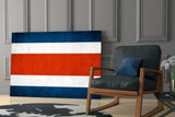 Costa Rican Flag Glass Wall Art