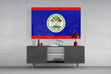 Belize Flag Glass Wall Art