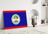 Flag of Belize Glass Wall Art.