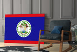 Flag of Belize Glass Wall Art.