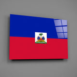 Flag of Haiti Glass Wall Art.