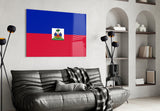 Flag of Haiti Glass Wall Art.