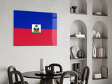 Haiti Flag Glass Wall Art