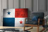 Panama Flag Grunge Glass Wall Art