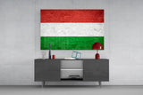 Hungarian Flag Textured Glass Wall Art