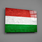 Hungarian Flag Textured Glass Wall Art