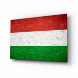Hungarian Flag Textured Tableau en verre - 72x46 cm