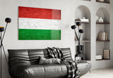 Hungarian Flag Textured Glass Wall Art