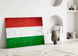 Hungarian Flag Textured Glass Wall Art