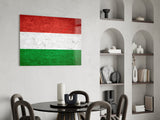 Hungarian Flag Textured Glass Wall Art