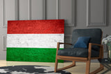 Hungarian Flag Textured Glass Wall Art
