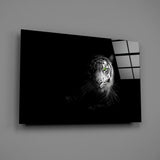 Ethereal Tiger Green Eye Glass Wall Art