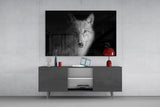 Ethereal Wolf Gaze Glass Wall Art
