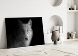 Ethereal Wolf Gaze Glass Wall Art
