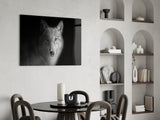 Ethereal Wolf Gaze Glass Wall Art