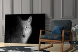 Ethereal Wolf Gaze Glass Wall Art