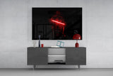 Darth Cello Red Light Glass Wall Art