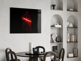 Darth Cello Red Light Glass Wall Art