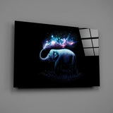 Elephant Galaxy Glass Wall Art
