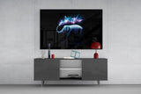 Elephant Galaxy Glass Wall Art