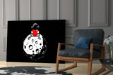 Moon Love Astronaut Glass Wall Art