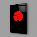Samurai Sunset Glass Wall Art