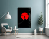 Samurai Sunset Glass Wall Art