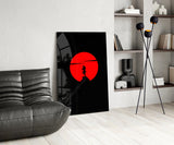Samurai Sunset Glass Wall Art