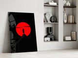 Samurai Sunset Glass Wall Art