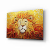 Lion majestueux Tableau en verre - 72x46 cm