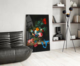 Elegant Floral Bouquet Glass Wall Art