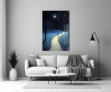 Moonlit Path Glass Wall Art
