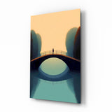 Bridge Reflection Serenity Glass Wall Art