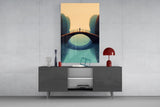 Bridge Reflection Serenity Glass Wall Art