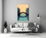 Bridge Reflection Serenity Glass Wall Art