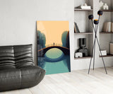 Bridge Reflection Serenity Glass Wall Art