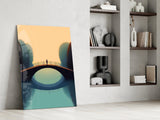 Bridge Reflection Serenity Glass Wall Art