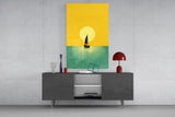 Sailboat Sunset Serenity Glass Wall Art